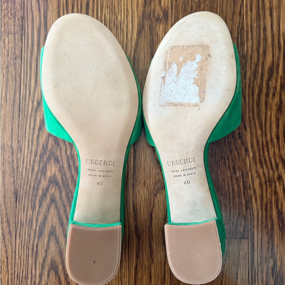 L'AGENCE Green Minimalist Sandals - Picture 4 of 4
